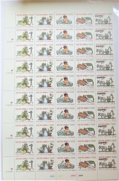 National Water Conservation Part Sheet 50 Stamps UMM