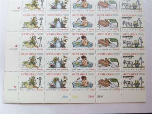 National Water Conservation Part Sheet 50 Stamps UMM