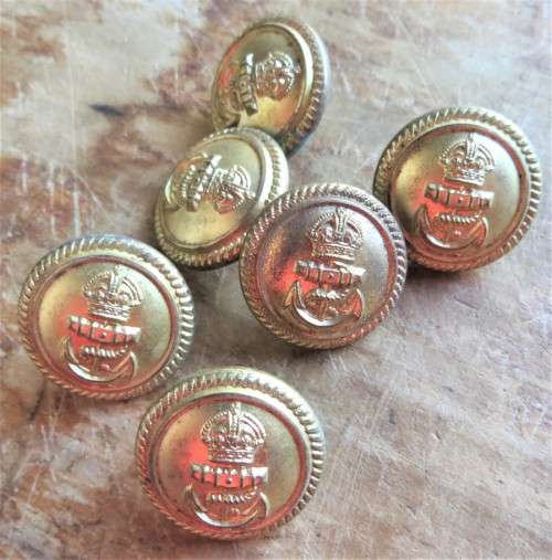 6 x Small Royal British Navy Buttons -  1 Bid for all