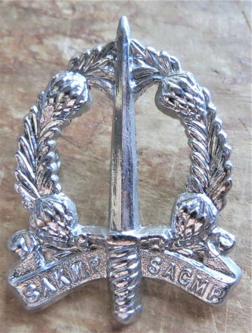 South African Corps of Military Police Cap Badge - Lugs intact