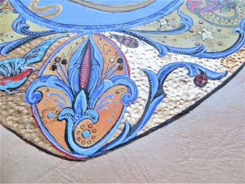 2 x Embossed & Painted pieces on Artisan Paper +- 300mm x 380 mm- 1 Bid for Both