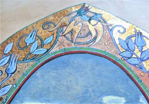 2 x Embossed & Painted pieces on Artisan Paper +- 300mm x 380 mm- 1 Bid for Both