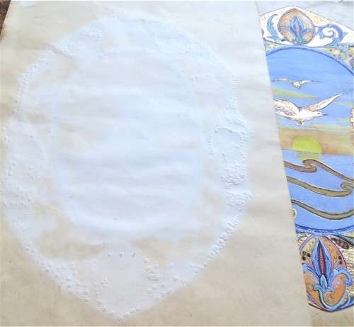 2 x Embossed & Painted pieces on Artisan Paper +- 300mm x 380 mm- 1 Bid for Both