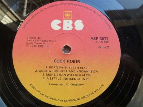 Cock Robin Vintage Vinyl LP record