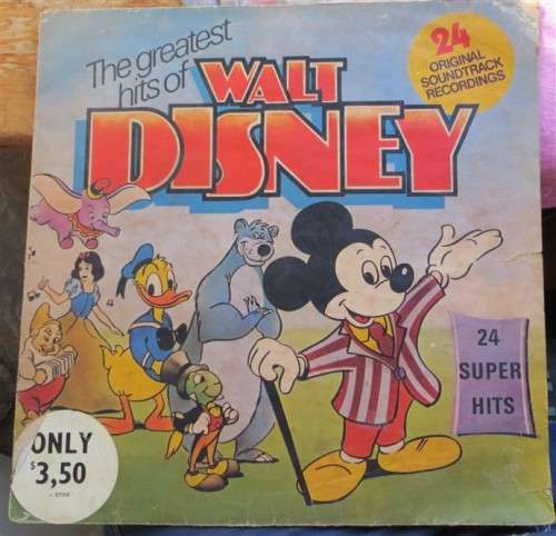 The Greatest Hits of Walt Disney Vintage Vinyl LP record - Scratched