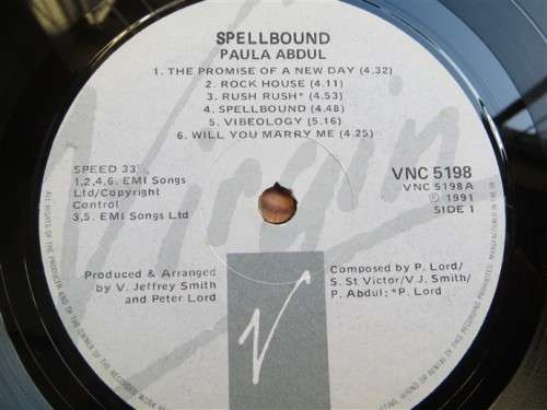 Paula Abdul Spellbound Vintage Vinyl LP record