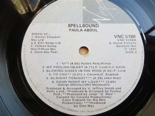 Paula Abdul Spellbound Vintage Vinyl LP record