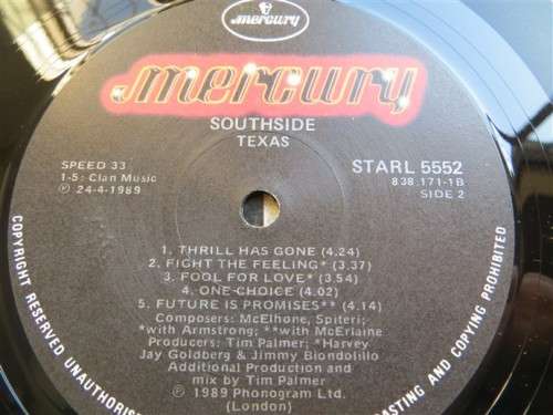 Texas  Southside Vintage Vinyl LP record