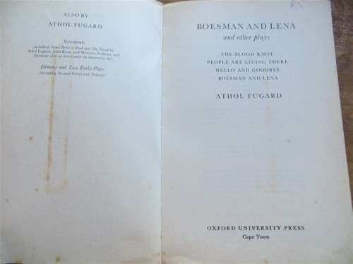Boesman & Lena and Other Plays - Athol Fugard