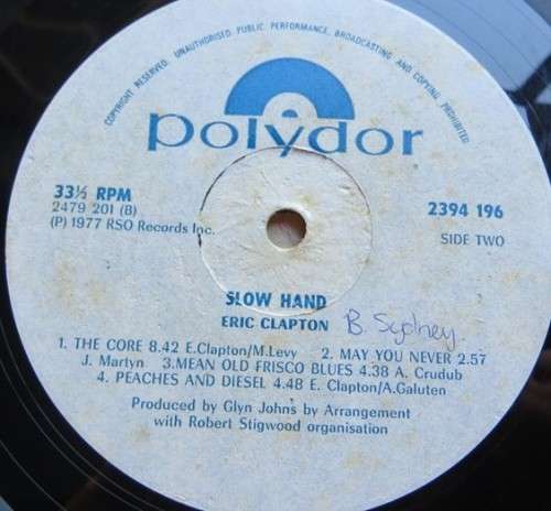 Vintage Vinyl LP - Eric Clapton Slowhand - Poor Condition but playable