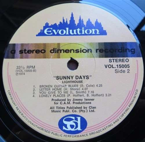 Vintage Vinyl LP - Lighthouse - Sunny Days