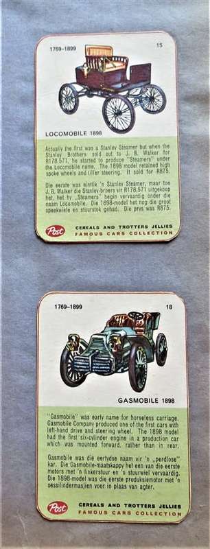 Collection of Vintage Car Cards in scrapbook - see pics 1 bid for all