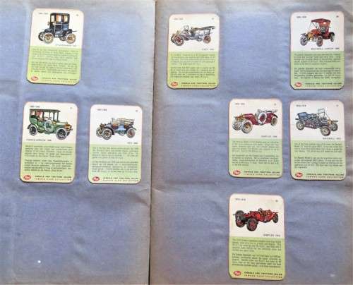 Collection of Vintage Car Cards in scrapbook - see pics 1 bid for all