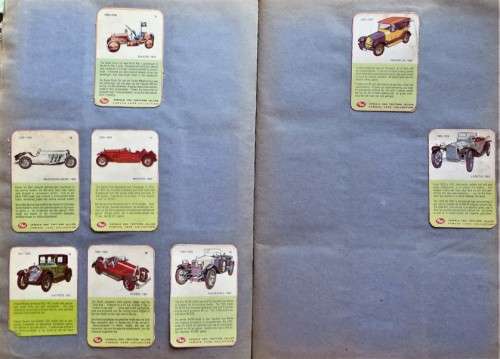 Collection of Vintage Car Cards in scrapbook - see pics 1 bid for all