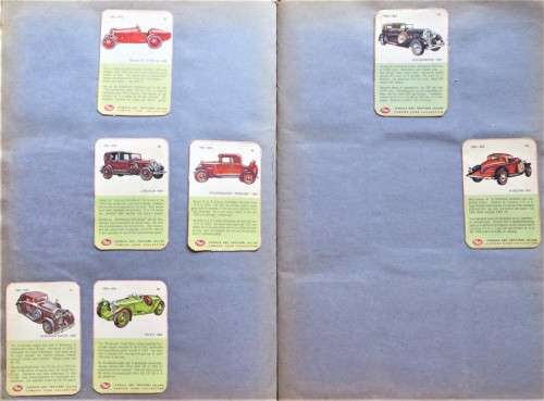 Collection of Vintage Car Cards in scrapbook - see pics 1 bid for all