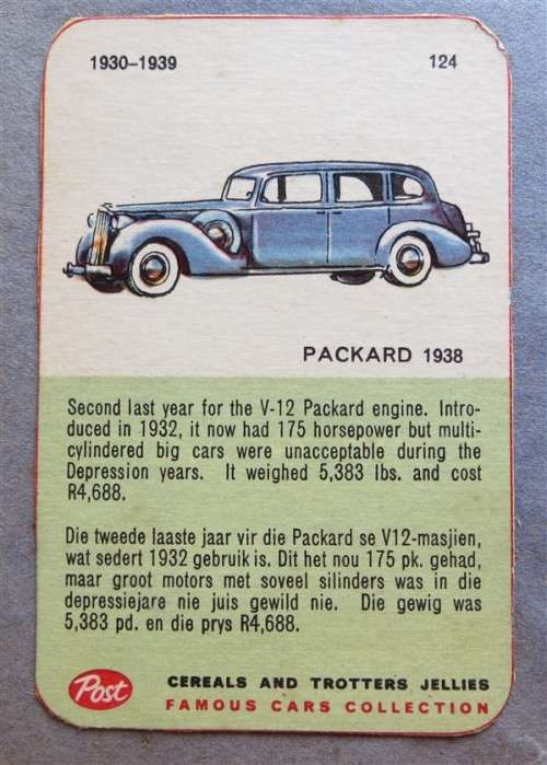 Collection of Vintage Car Cards in scrapbook - see pics 1 bid for all