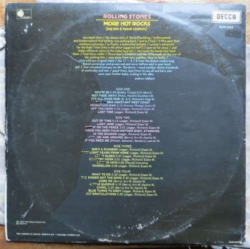 Rolling Stones - More Hot Rocks - Vintage Double Vinyl LP Cover Worn , LP Good see pics