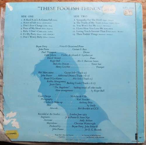 Bryan Ferry These Foolish Things - Vintage Vinyl LP Cover damaged & LP Good see pics