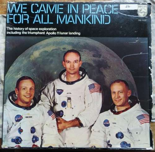 They Came in Peace Lunar Landing includes insert-Vintage LP Cover damaged & LP scratched see pics