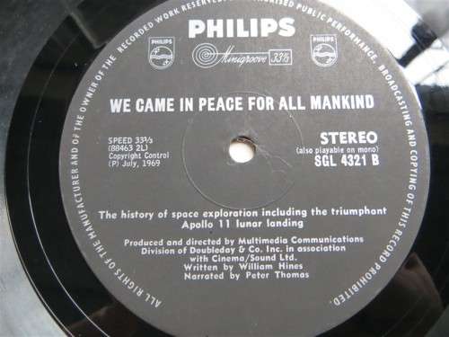 They Came in Peace Lunar Landing includes insert-Vintage LP Cover damaged & LP scratched see pics