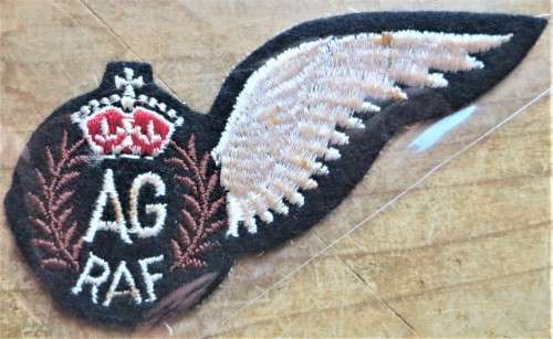 RAF Airgunner Embroidered Wing Brevet Patch