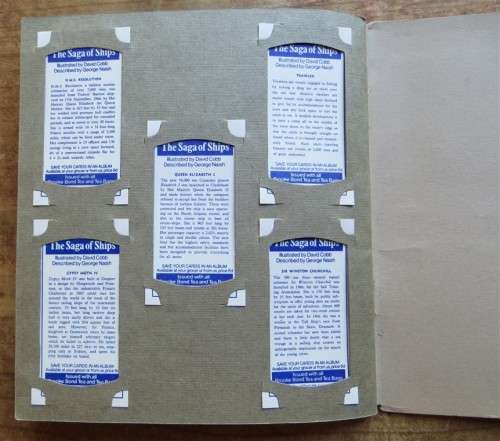 Churchman`s Cigarette Card Album - Ships Collection Complete & all loose with no glue