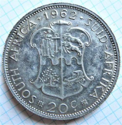 1962 2 Shillings  Silver 20c Florin