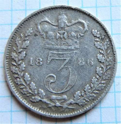 1886 GB Silver **Scarce** 3d Coin
