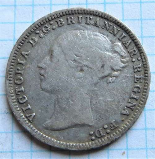 1875 GB Silver **Scarce** 3d Coin