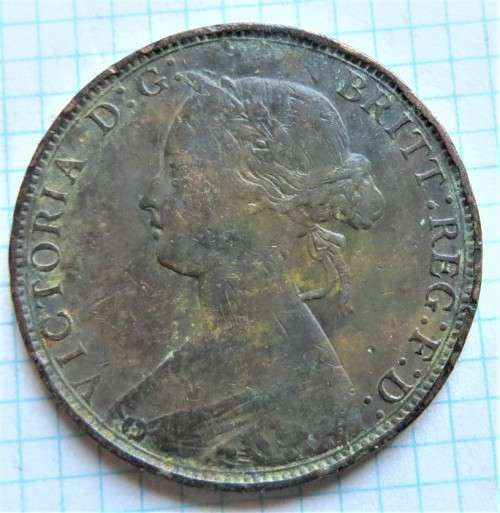 GB 1861 Half Penny Coin