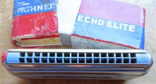 Vintage Hohner Echo Elite double sided Harmonica With Box - Made in Germany