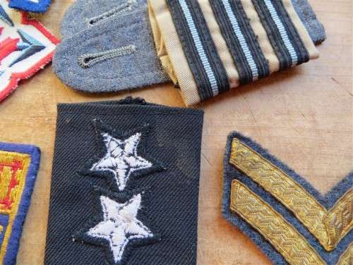 Military Rank & embroidered Patches Lot