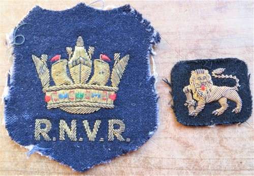 Vintage Royal Navy Volunteer Reserve Wire Bullion Badges