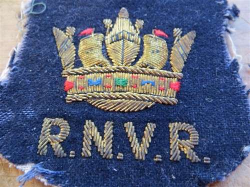 Vintage Royal Navy Volunteer Reserve Wire Bullion Badges