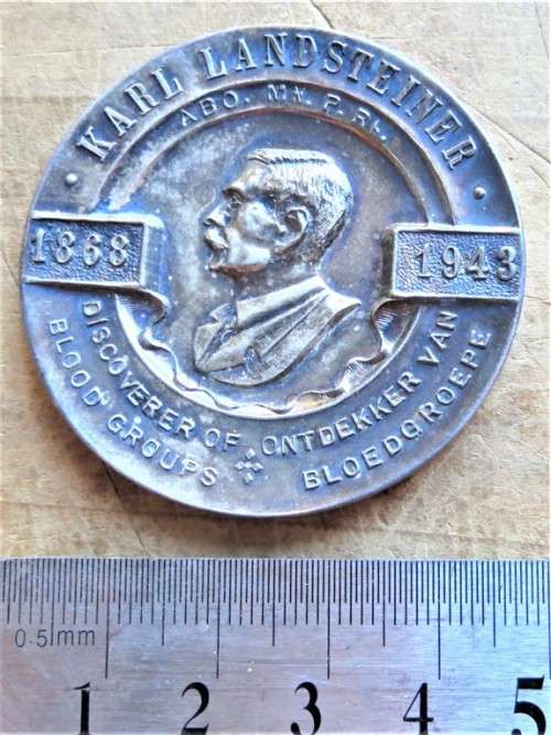 SANBS Karl Landsteiner Large Medallion 150 Blood Donations - Unknown Metal