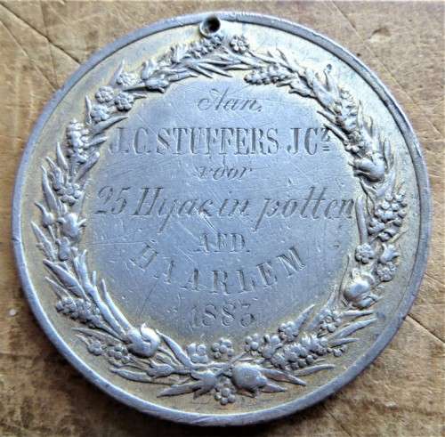 1883 Large Haarlem Bloembollen Cultuur Medallion - 44mm