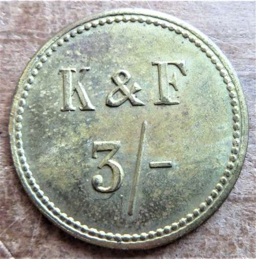 Kleiman and Finchen  K&F 3/ Shilling Token - Dannhauser Natal