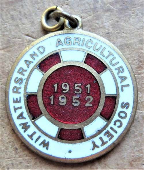 1951-52 Witwatersrand Agricultural Society numbered medallion