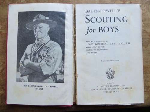 1952 Baden Powell`s Scouting for Boys - damaged 1952 Official Edition