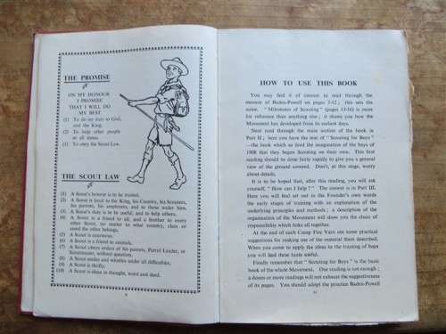 1952 Baden Powell`s Scouting for Boys - damaged 1952 Official Edition