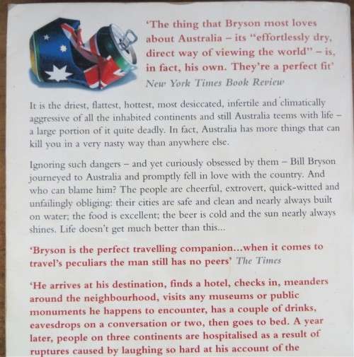 3 X BILL BRYSON BOOKS - Thunderbolt Kid + Down Under + Small Island- All 3 for 1 Bid