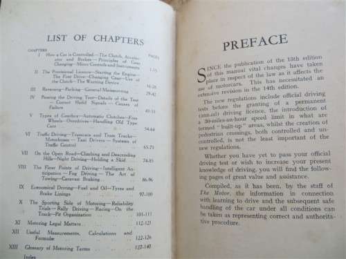 How to drive a Car - Vintage Book - 2/6 By editor of Motor
