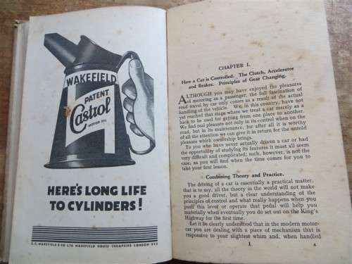 How to drive a Car - Vintage Book - 2/6 By editor of Motor