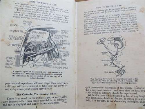 How to drive a Car - Vintage Book - 2/6 By editor of Motor