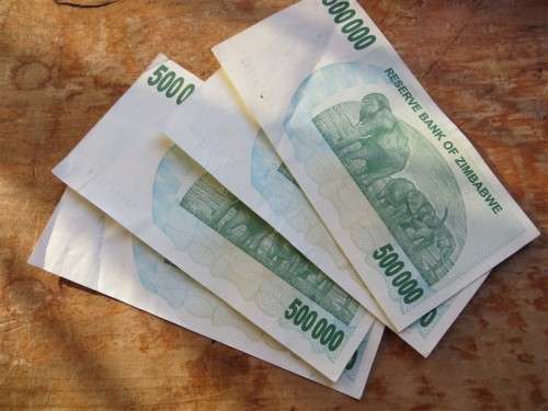 4 x Zimbabwe $500 000 Bearer Cheque notes - Consecutive Numbers
