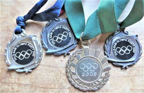 4 x Olympic theme medals with ribbons - All for 1 Bid