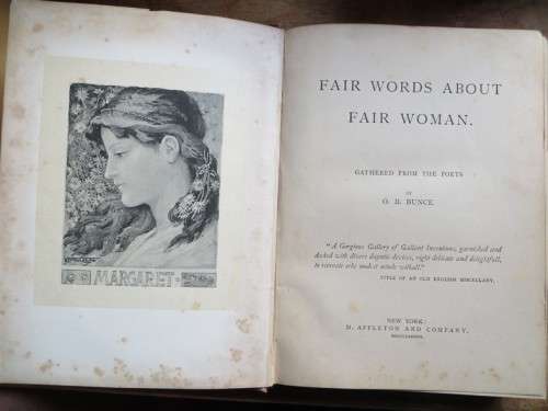 1883 Fair Words About Fair Woman - Gathered from the Poets - Bunce