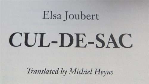 Cul-De-Sac - A Memoir Elsa Joubert