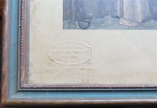 Vintage framed Roberto Hoesch Milano Rinascimento Print -  245mm x 330mm