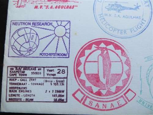 SA National Antarctic Expedition Cover - SAMAE - SA AGULHAS
